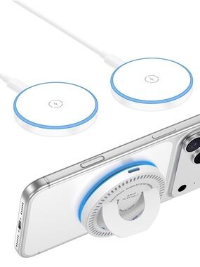 Wireless Magnetic Charging Pad with Phone Stand - Blue